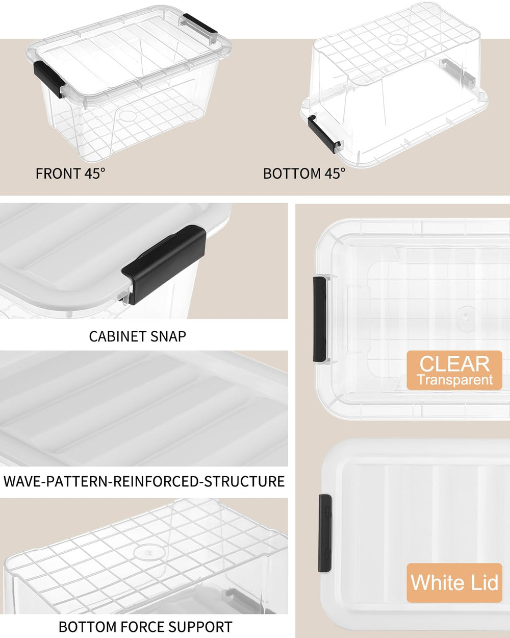 EOENVIVS see-through bin lets you spot contents at a glance.
