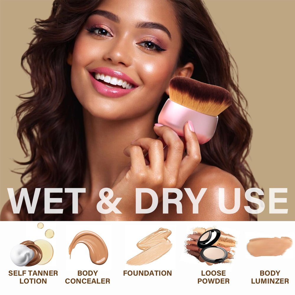 EOICCEOH body makeup brush enables seamless self-tanner and lotion blending.