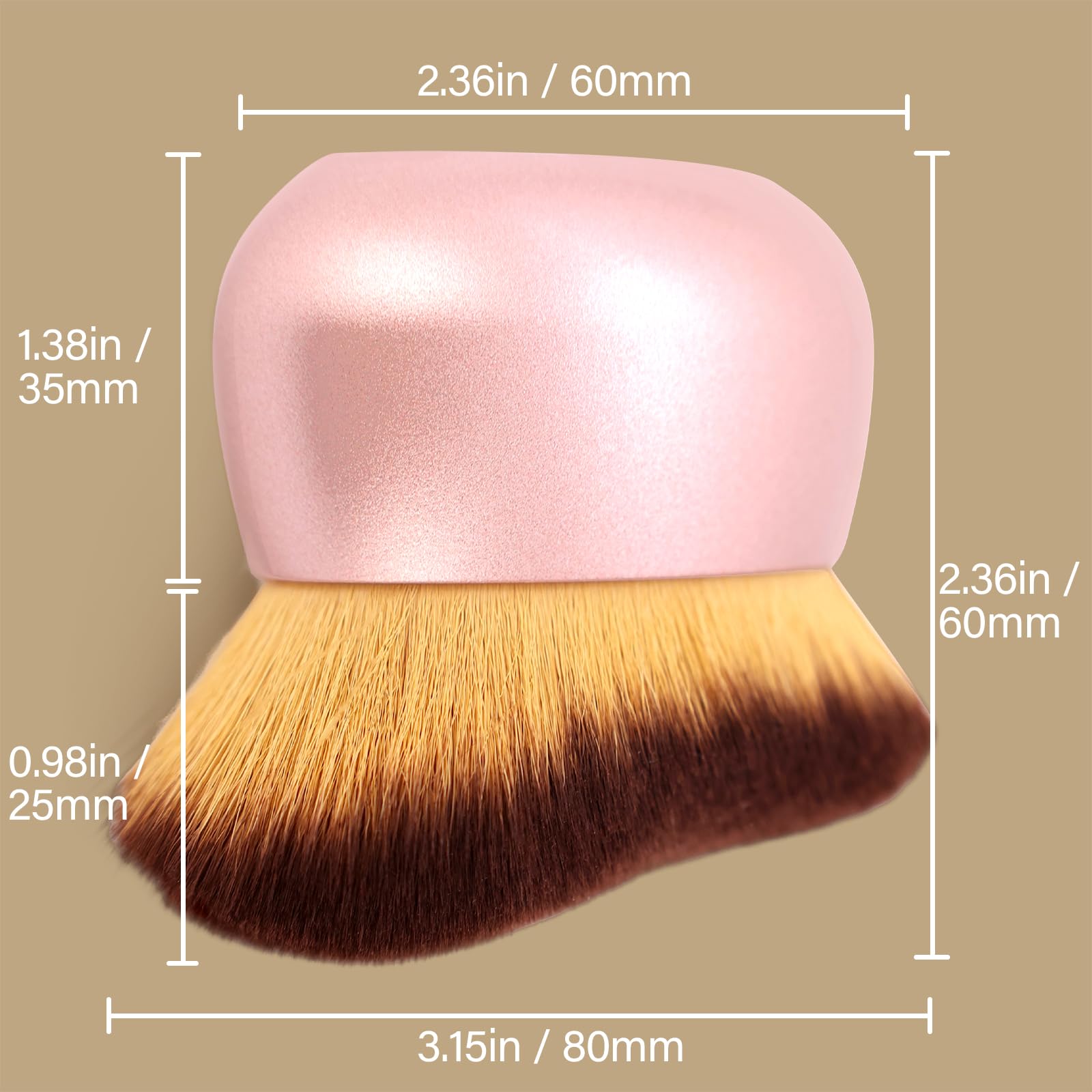 EOICCEOH dense soft bristles for smooth powder and liquid applications.