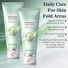 EOIRULA Intertrigo Cream application closeup showing smooth rubbing-area relief.