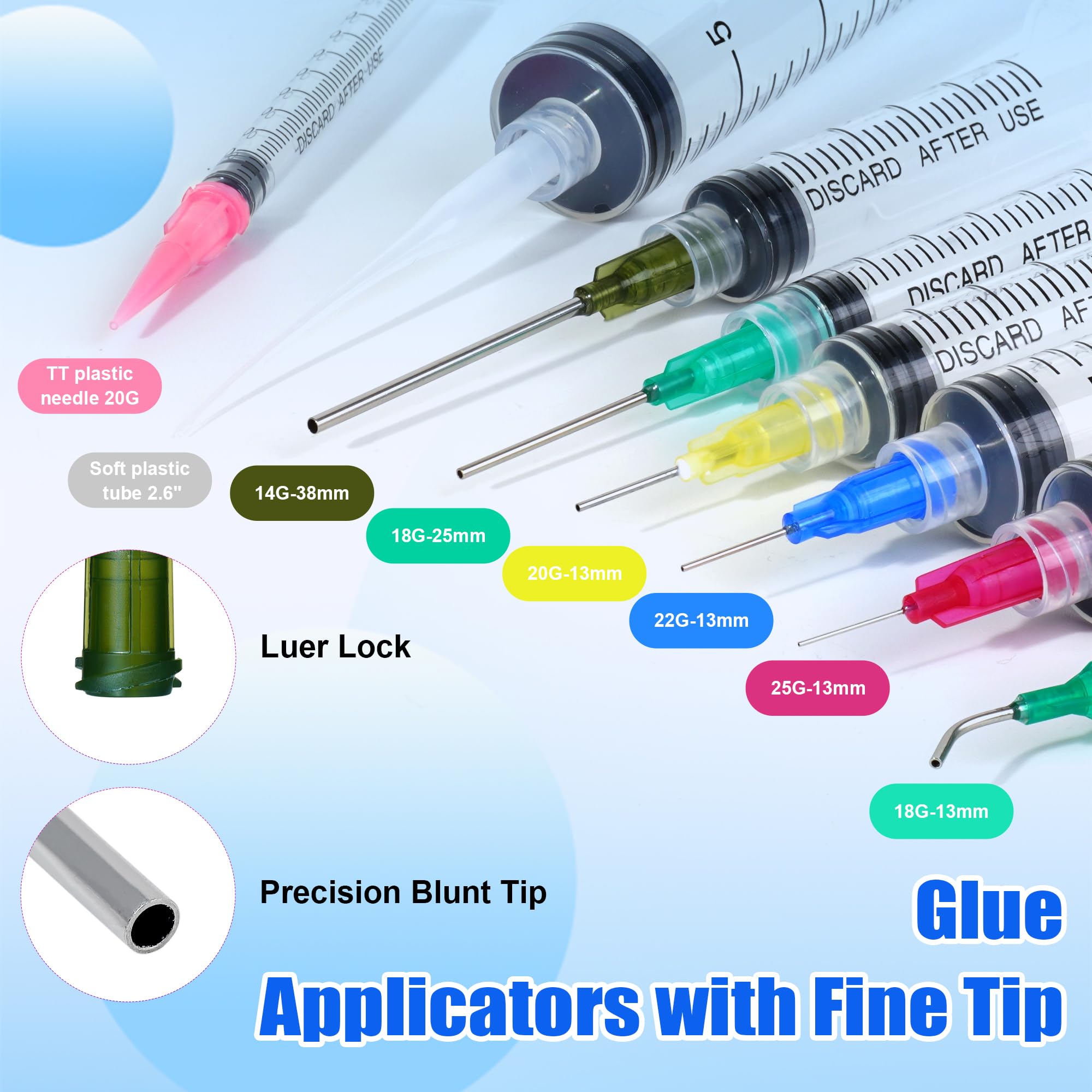 Eomhept blunt needles assortment for flexible materials and easy refilling