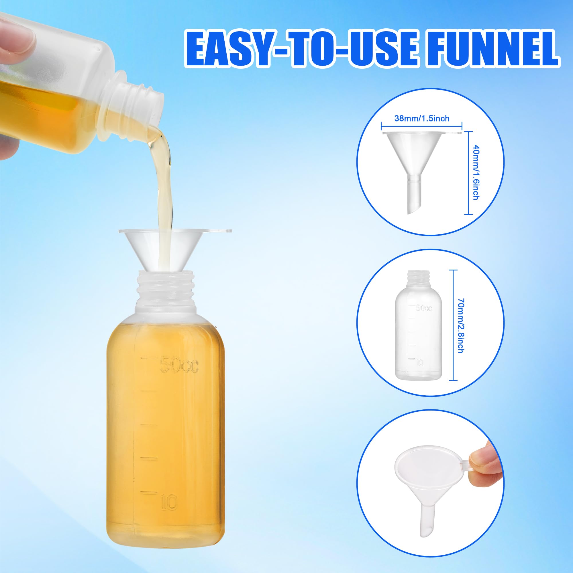 Eomhept small funnel aids easy pouring and transfer of liquids