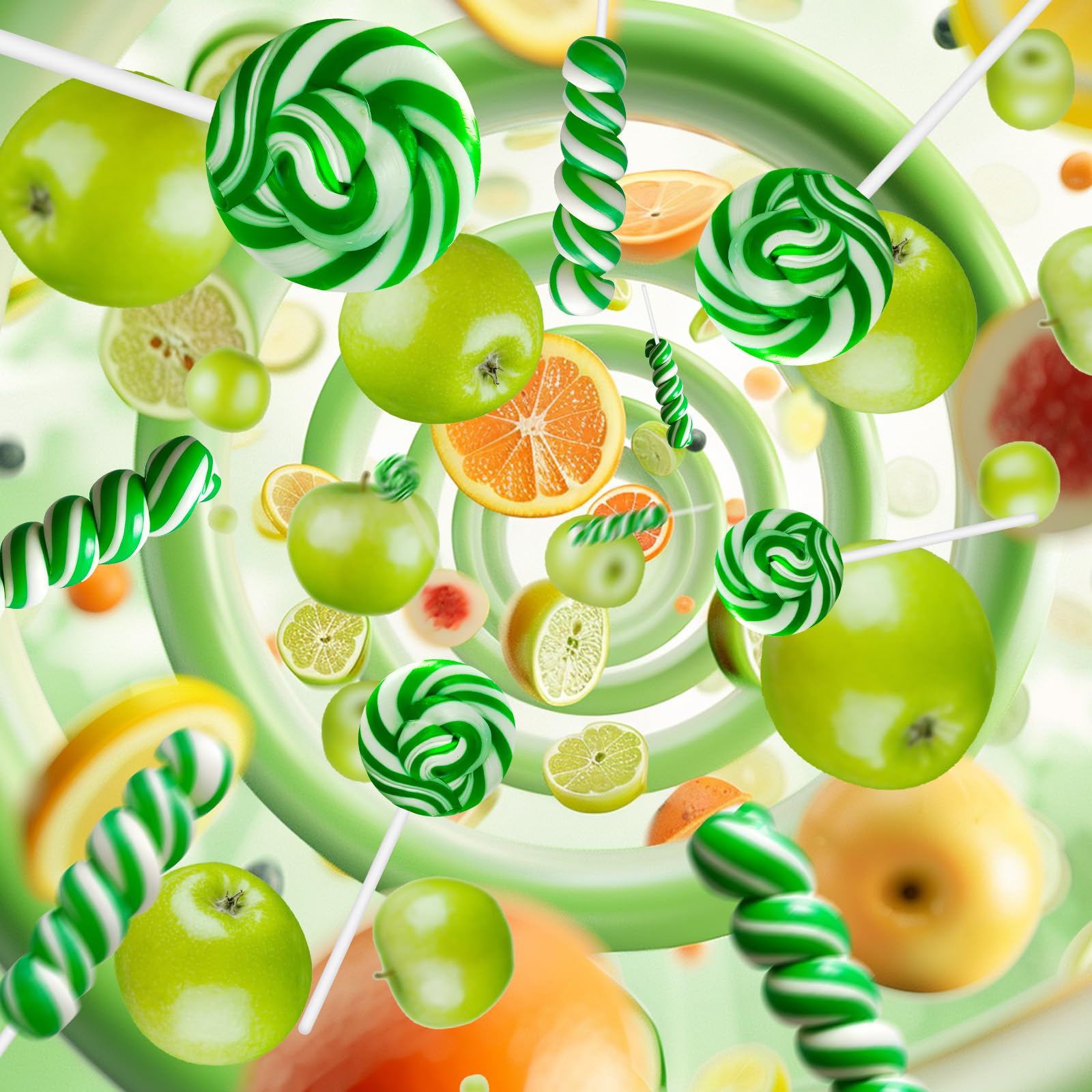 EORA twist-lollipop green-apple packaging highlights bright, kid-friendly party snacks.