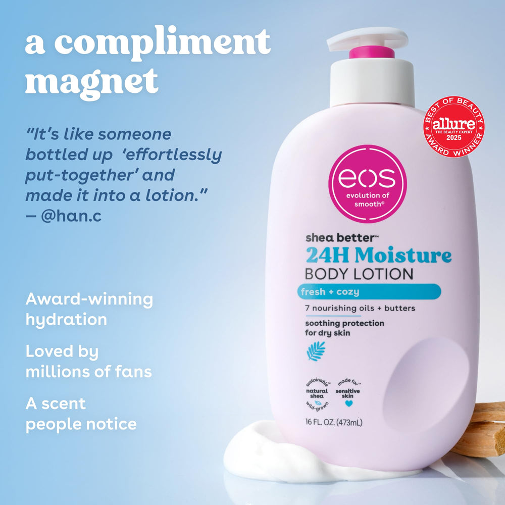EOS 24H moisture finish demonstrates non-greasy feel on skin.