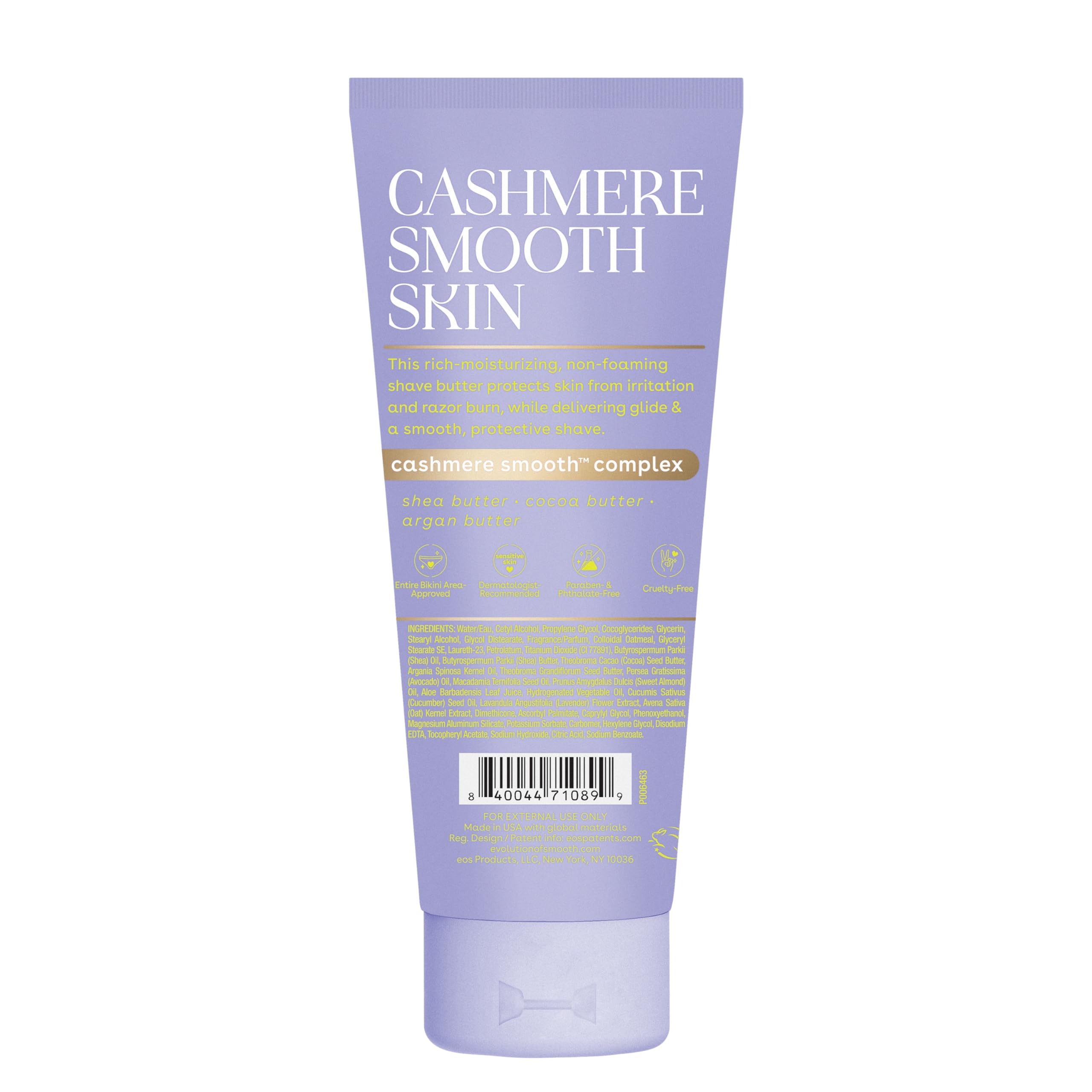 EOS Cashmere Shave Butter shown for bikini area skincare usage