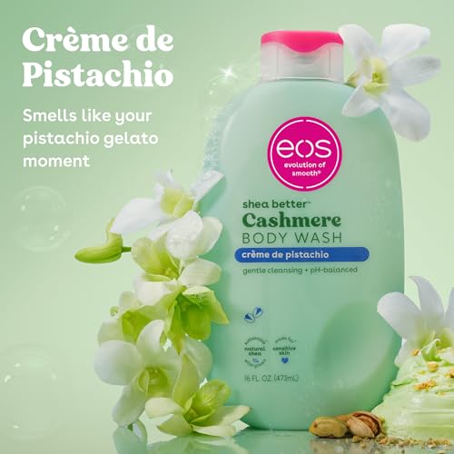 EOS Cashmere Body Wash foamy lather reveals rich hydration for silky skin