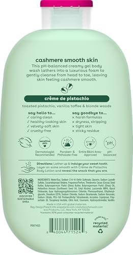 EOS Cashmere Body Wash fragrance swirl hints at lasting pistachio aroma