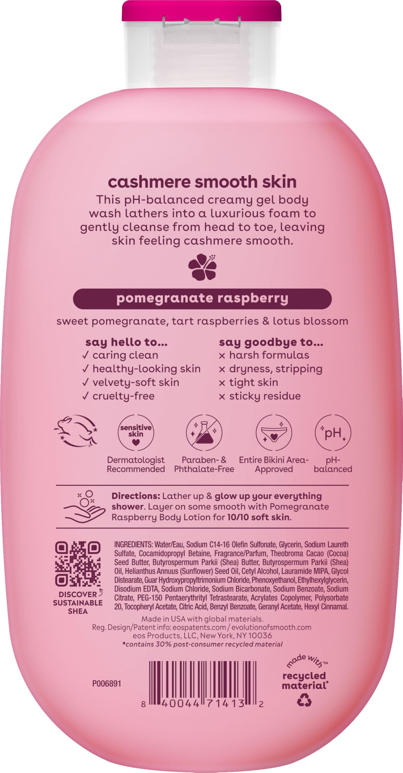 daily-use scene with eos Cashmere Body Wash suggesting routine-friendly cleansing
