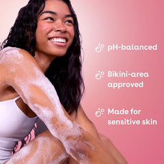 EOS Cashmere Body Wash provides moisturizing foam while cleansing the skin