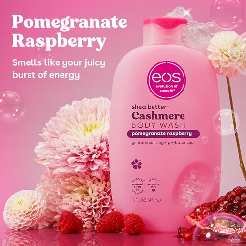 eos Cashmere Body Wash foamy lather highlights creamy texture and moisturized feel