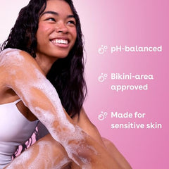 eos Cashmere Strawberry Dreams shea butter and oil nourish skin during showers