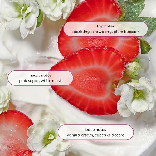 eos Cashmere Strawberry Dreams foamy lather cleanses gently while skin stays soft
