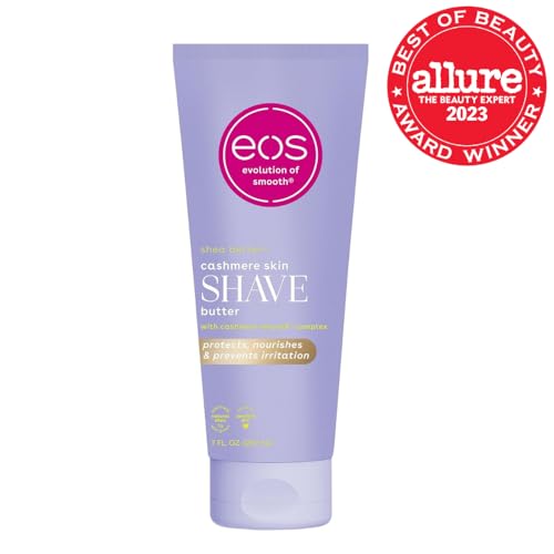 Close-up of EOS Cashmere Shave Butter Vanilla Cashmere scent