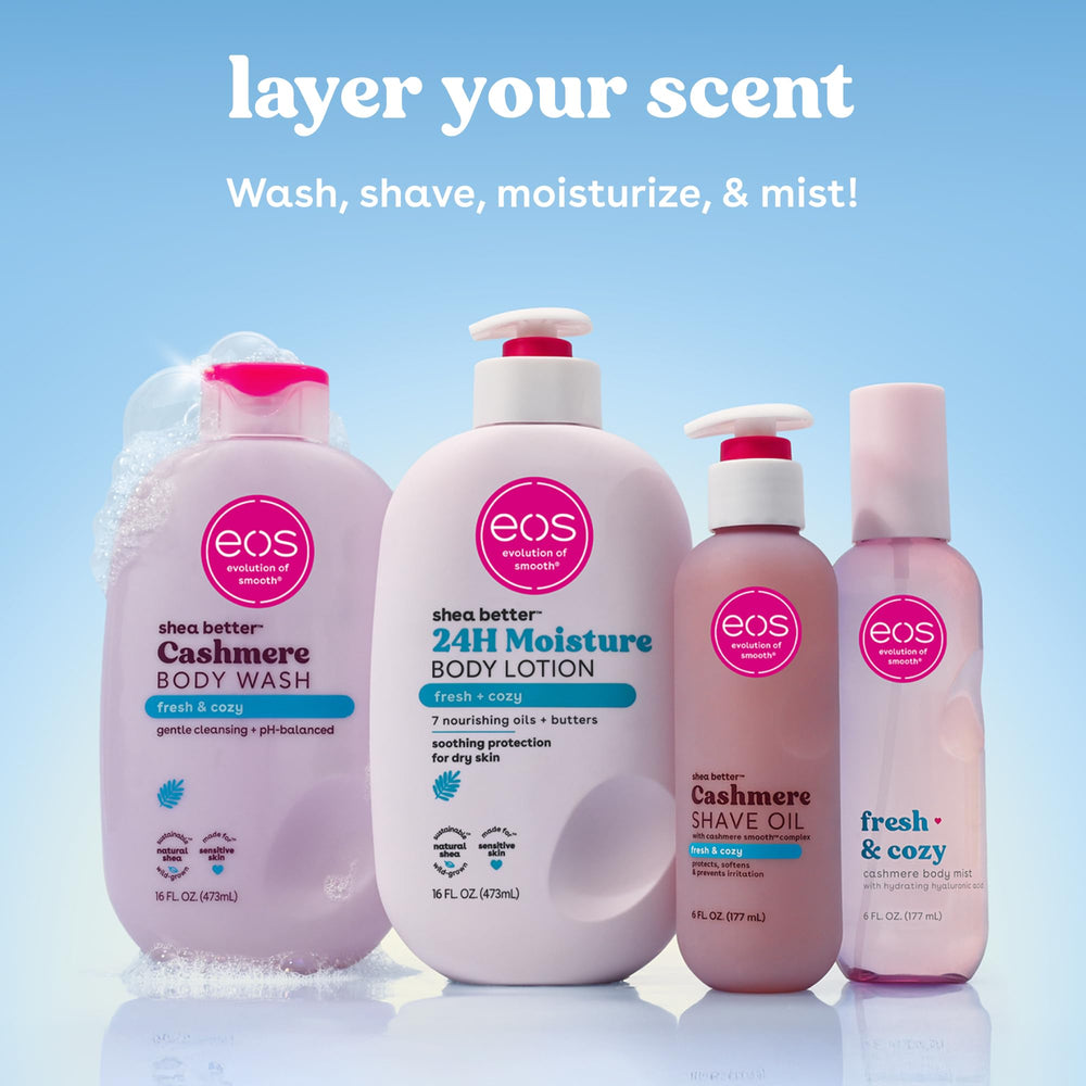 eos Cashmere Shave Oil fragrance preview fresh morning notes