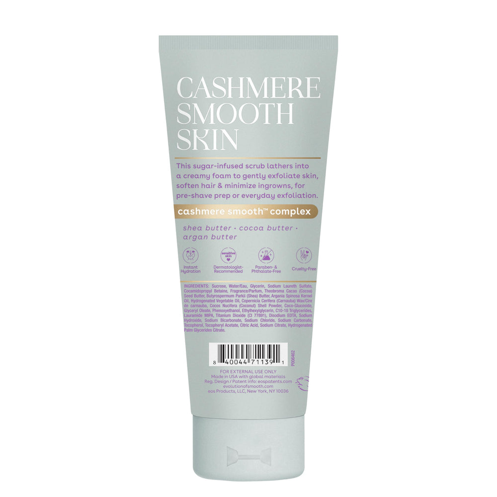 EOS Cashmere Skin Scrub vanilla fragrance notes for cozy body care