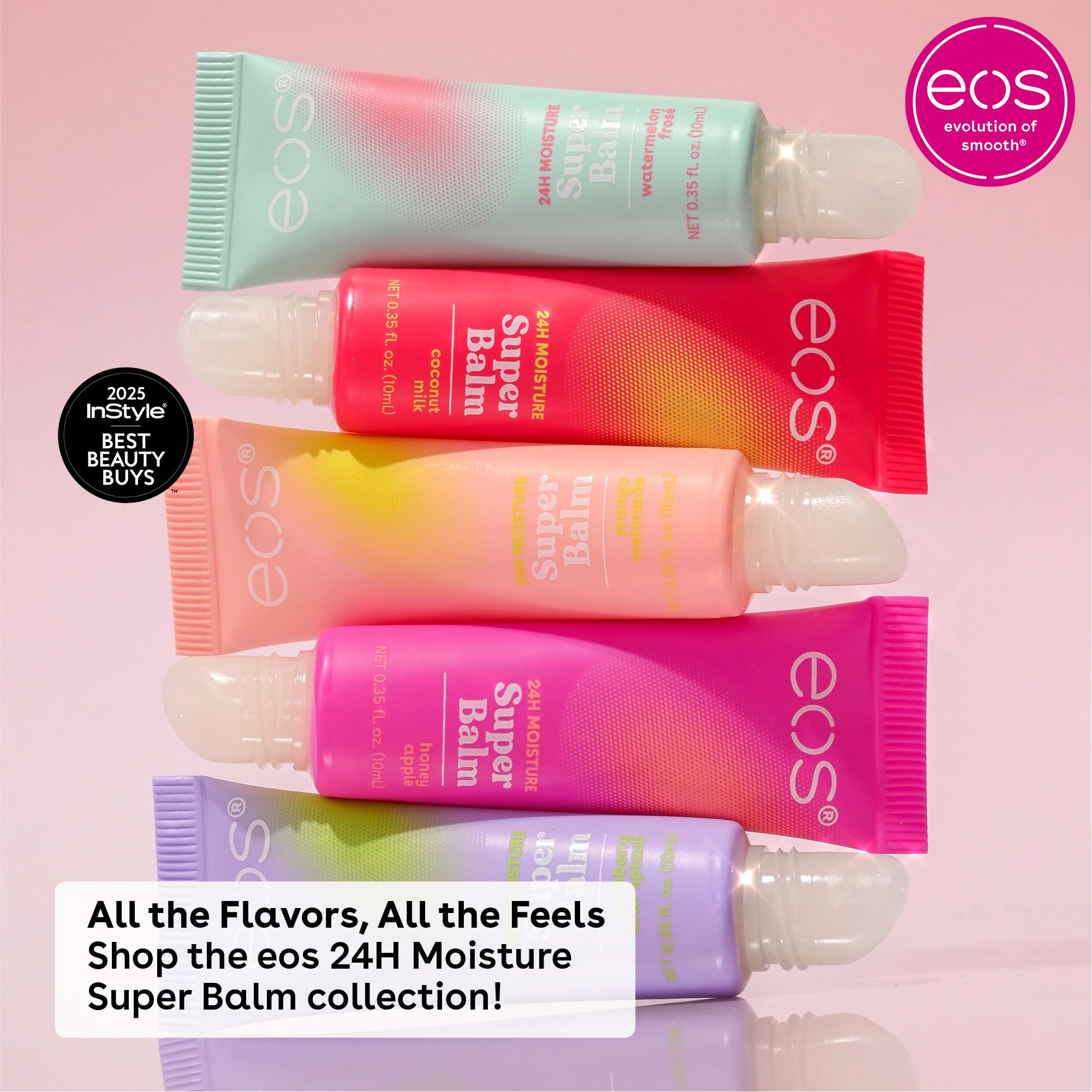 eos Honey Apple balm packaging image emphasizing eco-friendly design.