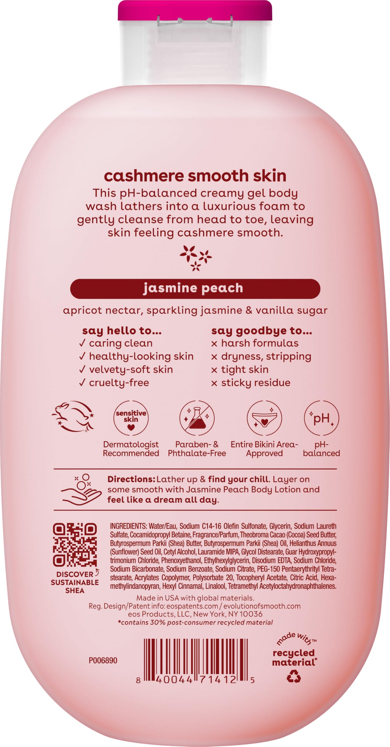 eos Jasmine Peach layering with lotion and mist for cohesive fragrance