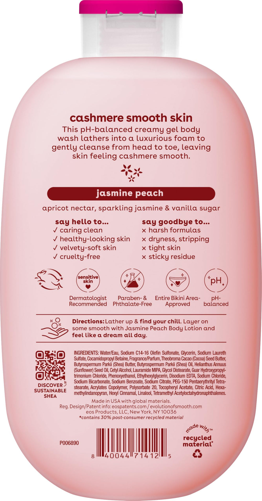eos Jasmine Peach layering with lotion and mist for cohesive fragrance