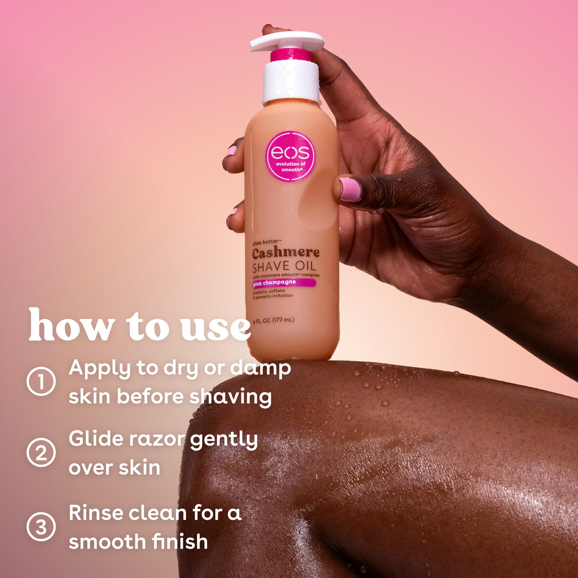 Fragrance note of EOS Pink Champagne with pear champagne and fruity aroma.