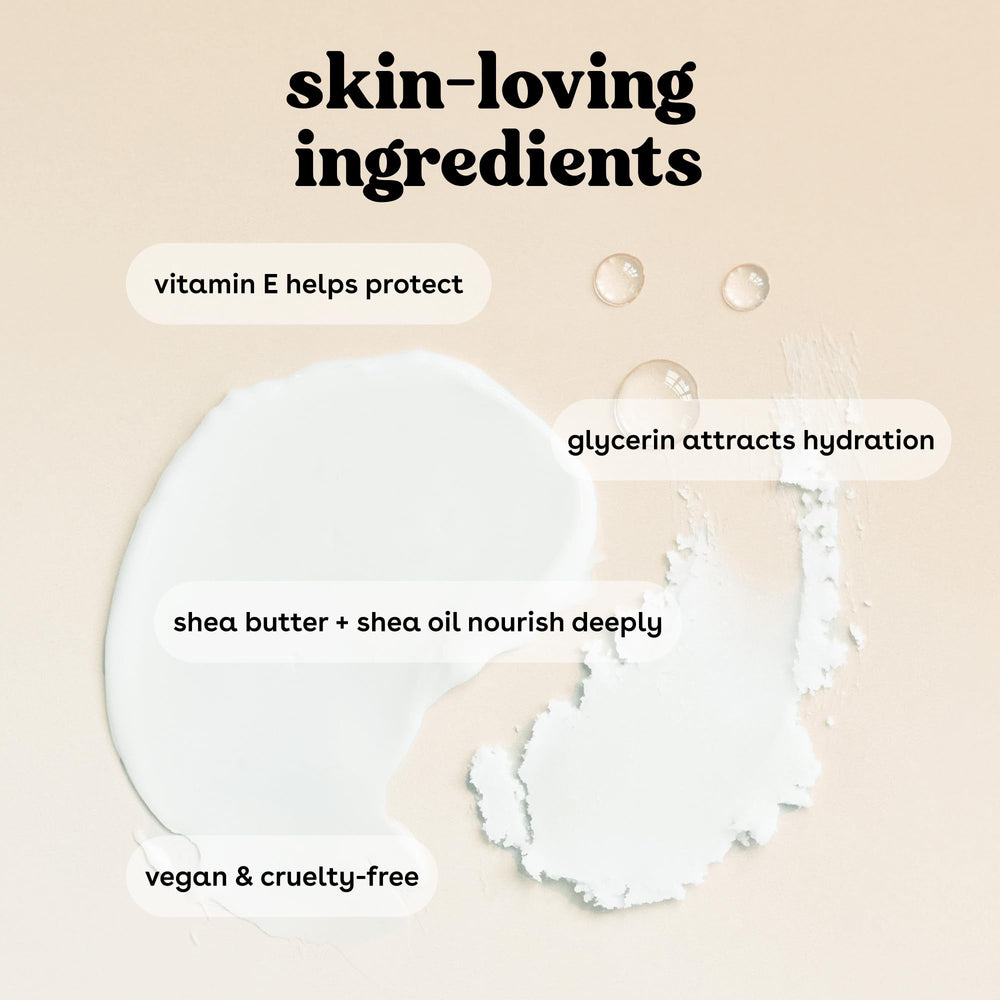 eos Shea Better Body Lotion vegan formula absorbs quickly with non-greasy finish