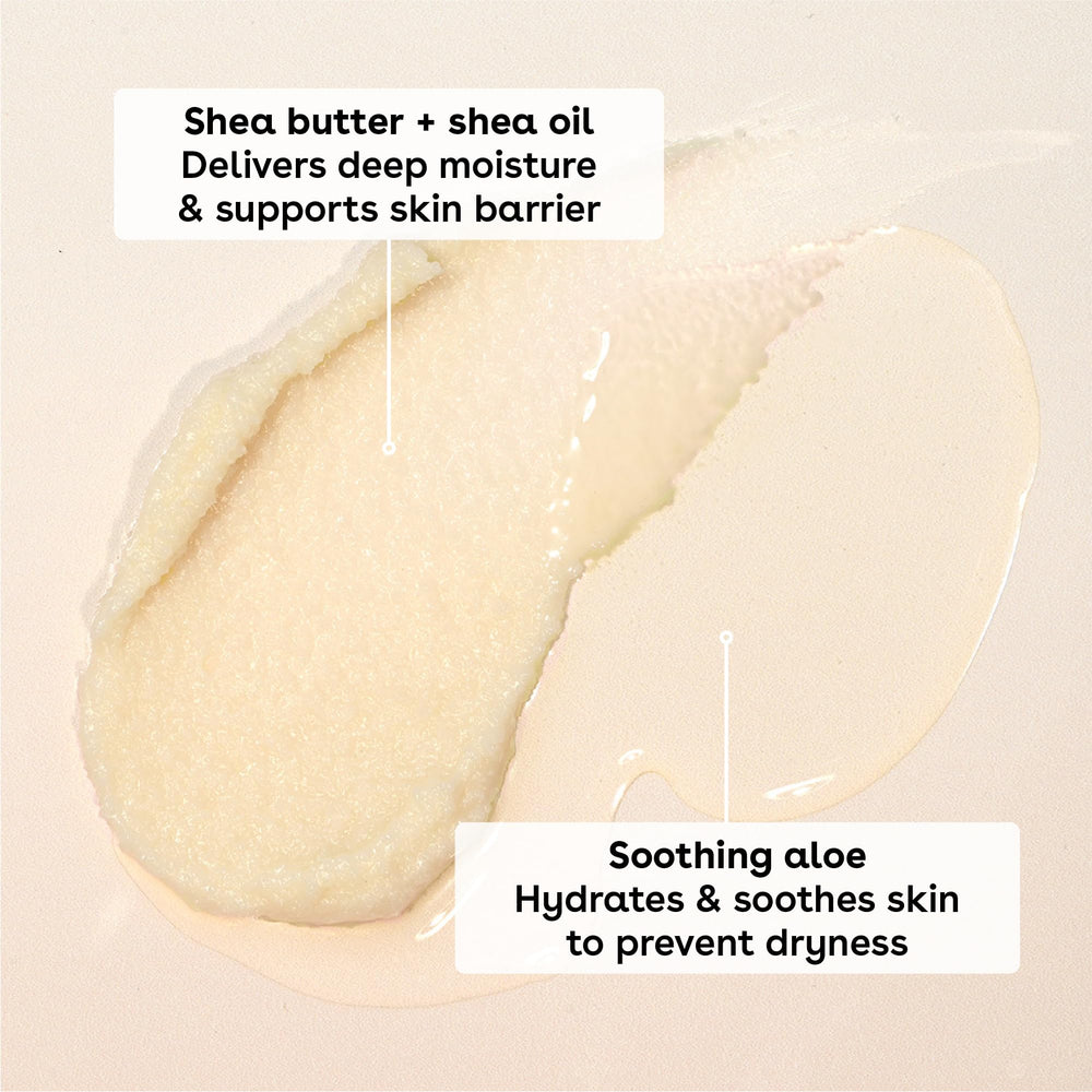 EOS two-pack packaging highlighting vegan, hypoallergenic formula and care.