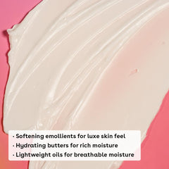 Applying EOS Vanilla Cashmere cream to skin for immediate soothing after shaving.