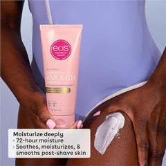 Close-up of EOS Vanilla Cashmere ingredients: shea, cocoa, and argan butters for nourishment.