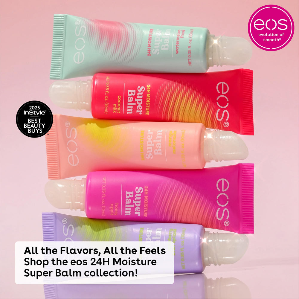 eos Watermelon Frose Super Balm used in night routine for gentle lip care