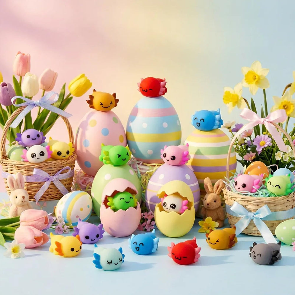 eowvsio Axolotl mochi toy with colorful design for festive baskets