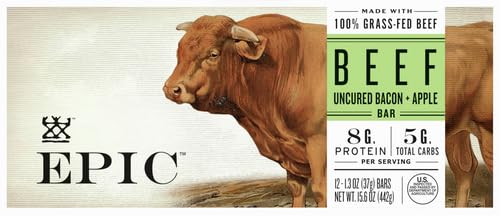 Epic Beef Apple Bacon Bars ingredients highlight grass fed beef and no hormones