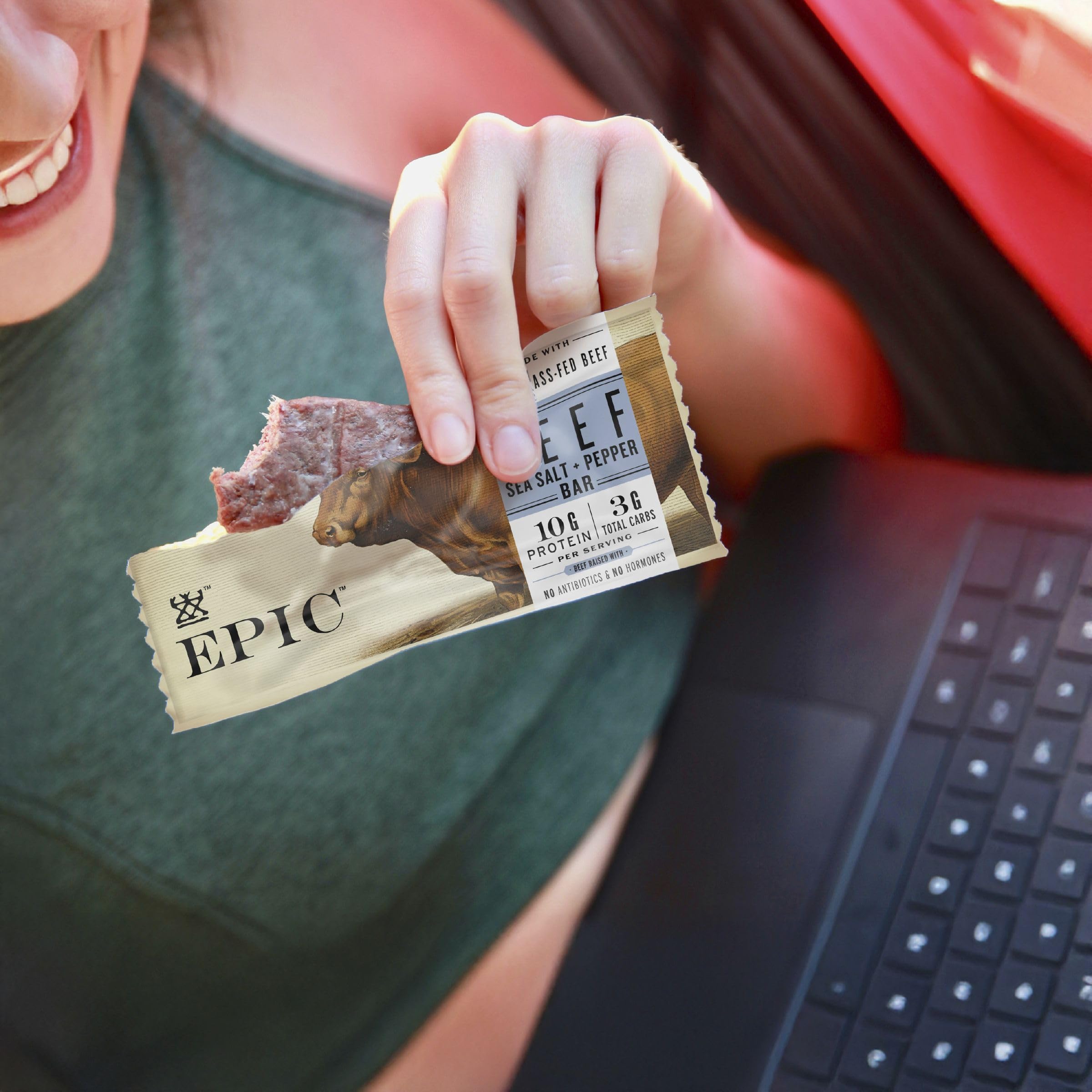EPIC Beef Sea Salt Pepper bar pantry-friendly protein option for smart snacking