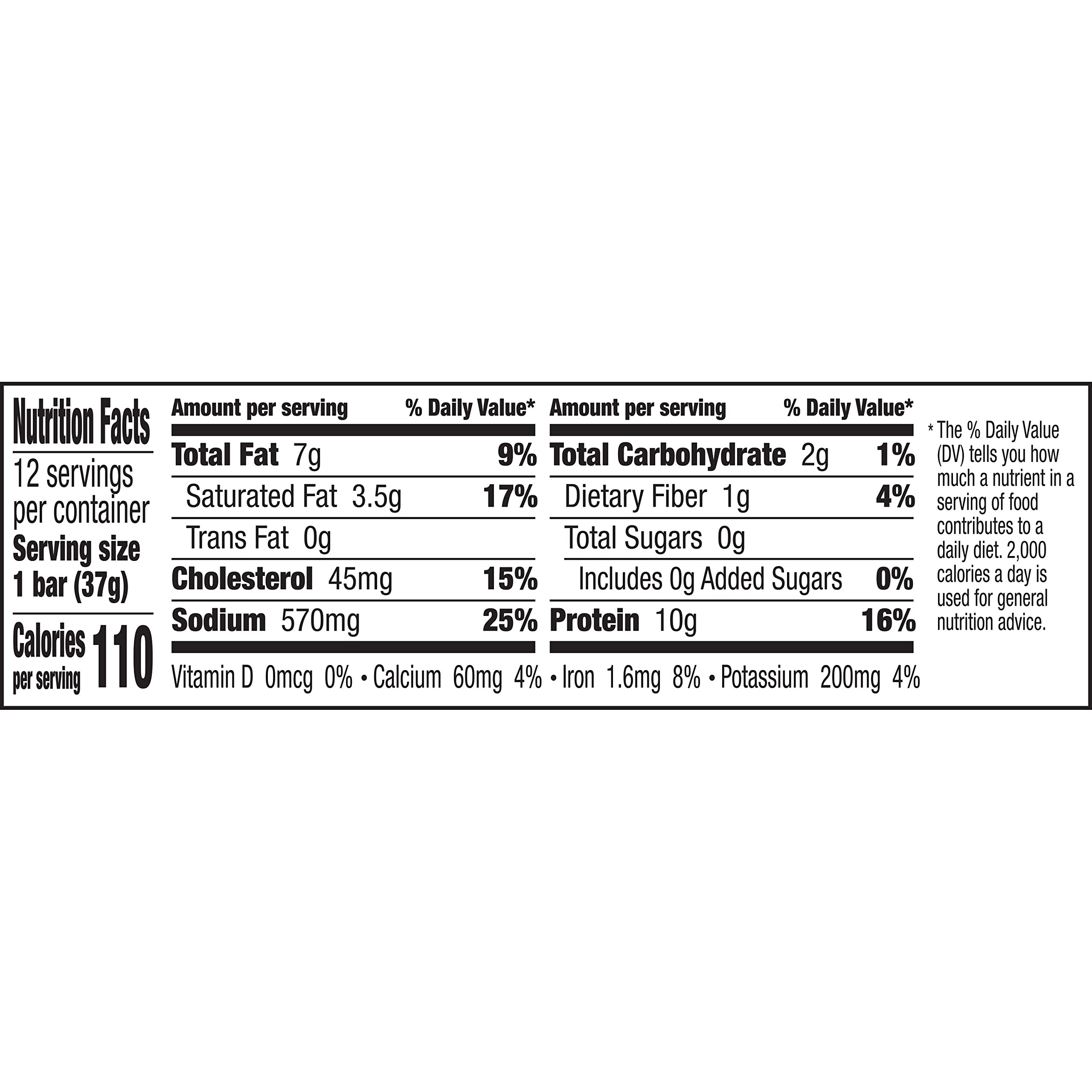 Epic Bison Beef Sea Salt Pepper bar nutrition panel, gluten-free paleo-friendly snack.