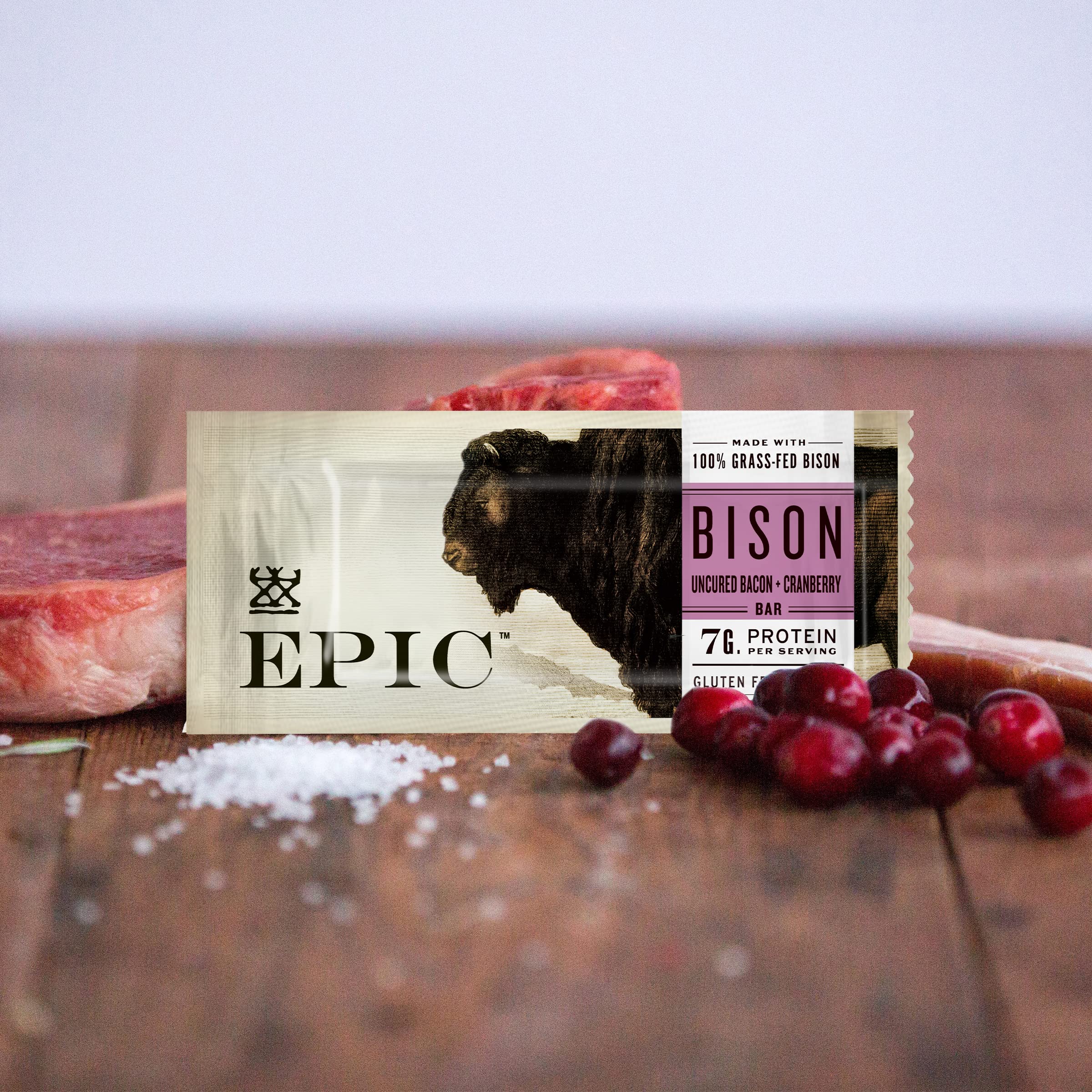 Outdoor scene with Epic bars shows ideal on-the-go fuel during adventures.