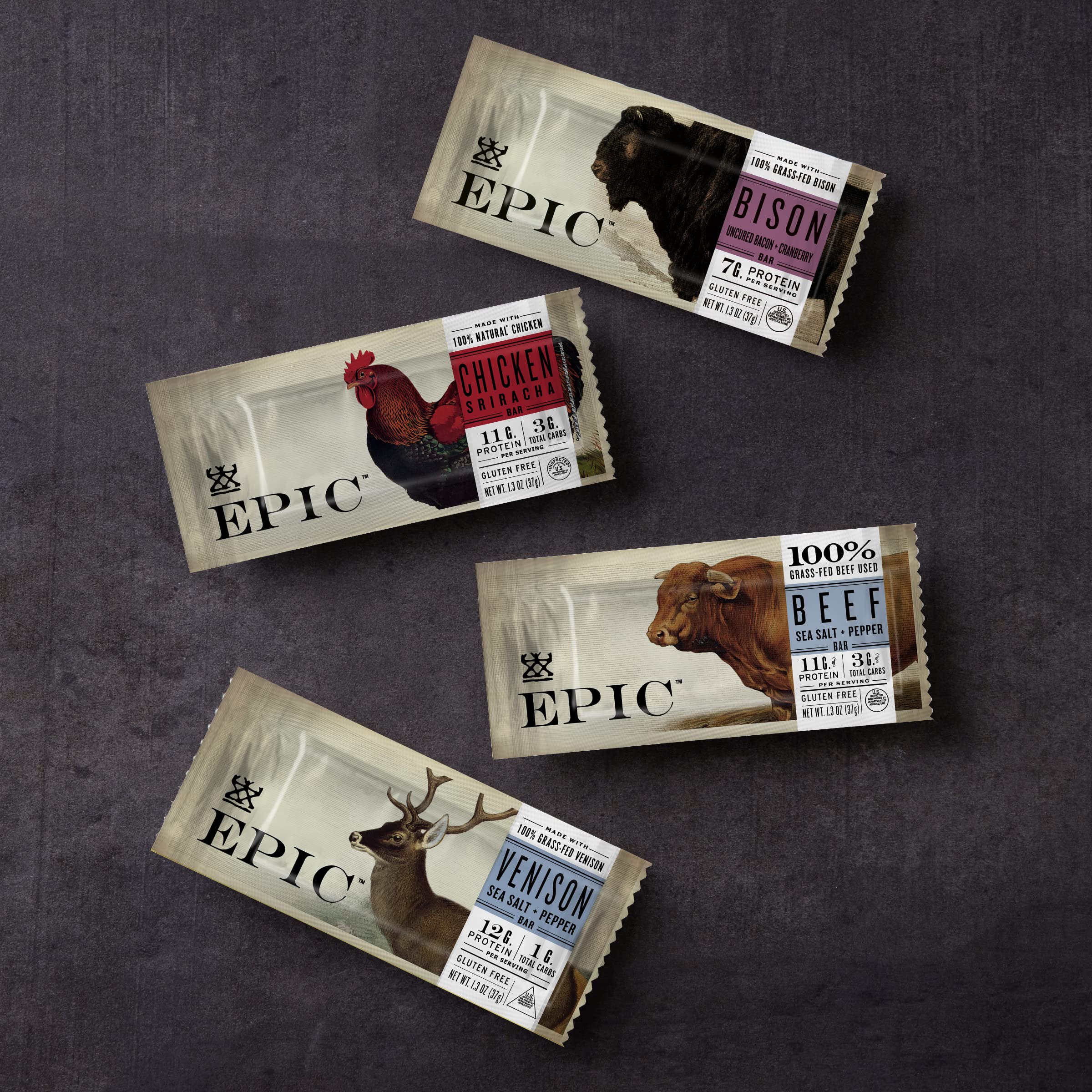EPIC Chicken Sriracha Bar on a desk as easy office snack