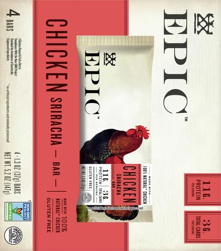 EPIC Chicken Sriracha Bar pantry staple for quick meals.