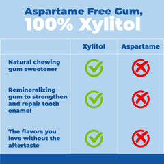 Epic Gum peppermint pieces closeup reveals xylitol-rich chew for daily freshness