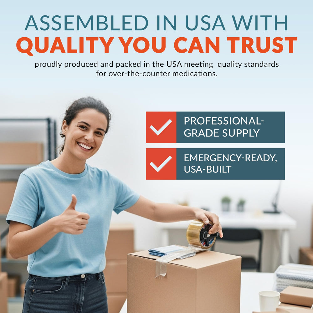 Epic Medical Supply USA-assembled packaging badge signaling trusted quality.