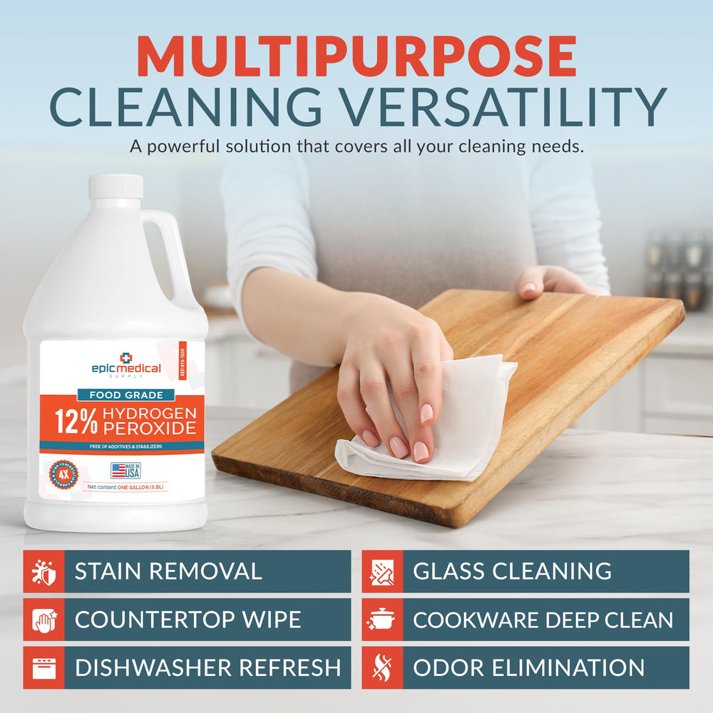 Epic Medical Supply H2O2 glass cleaning for streak-free shine.