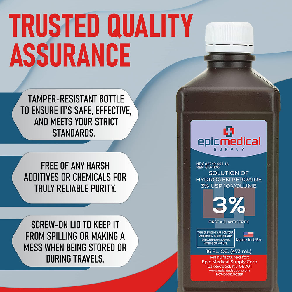 Epic Medical Supply H2O2 spill-proof cap for safe travel.