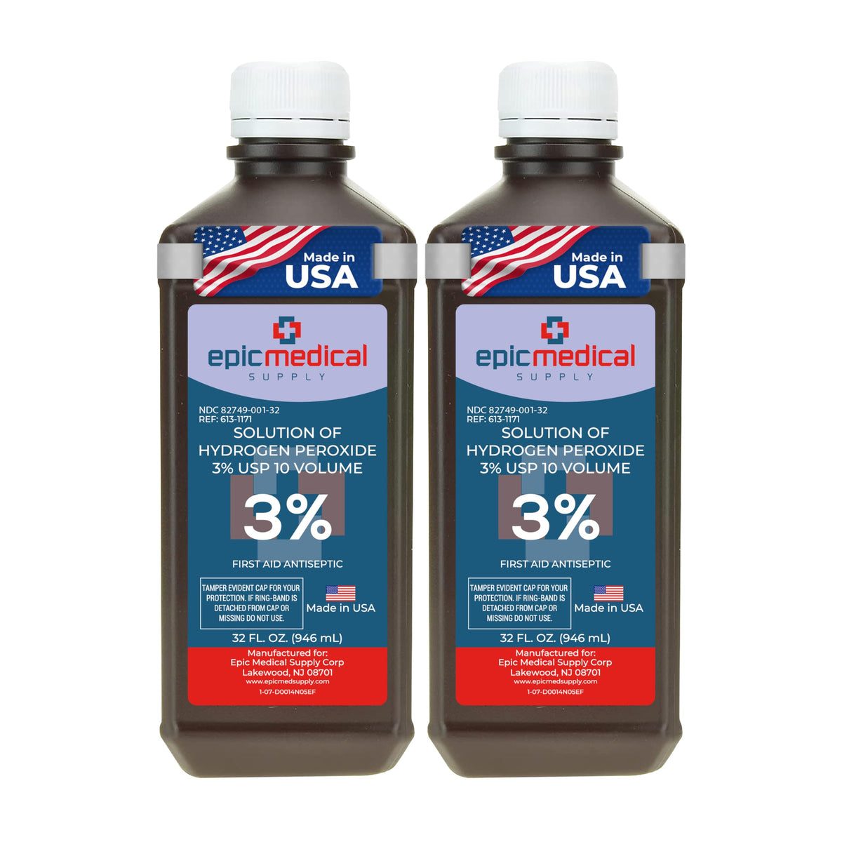 Epic Medical Supply hydrogen peroxide 32 oz bottle for first aid cleaning minor cuts