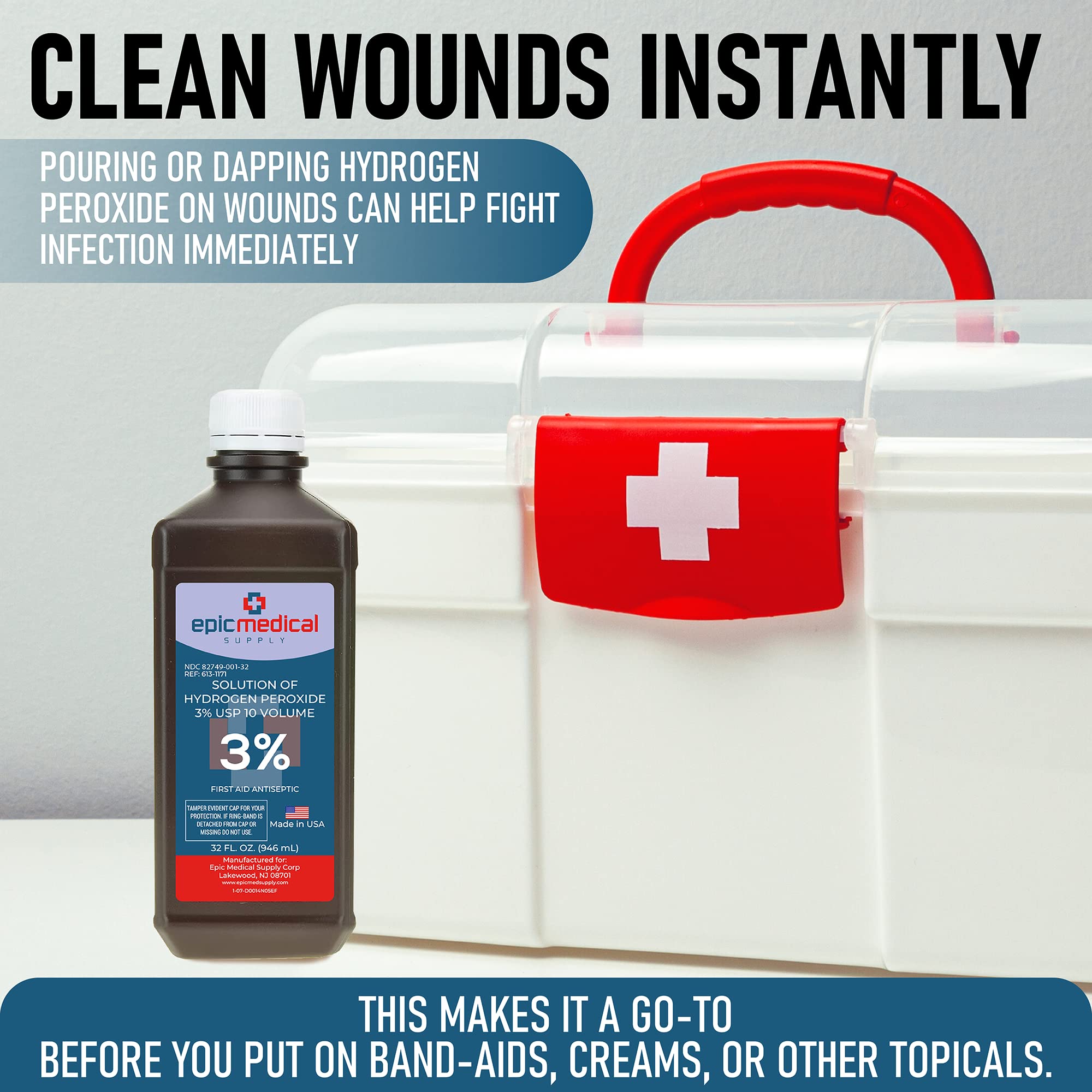 Epic Medical Supply tamper-resistant bottle ensuring safety and purity