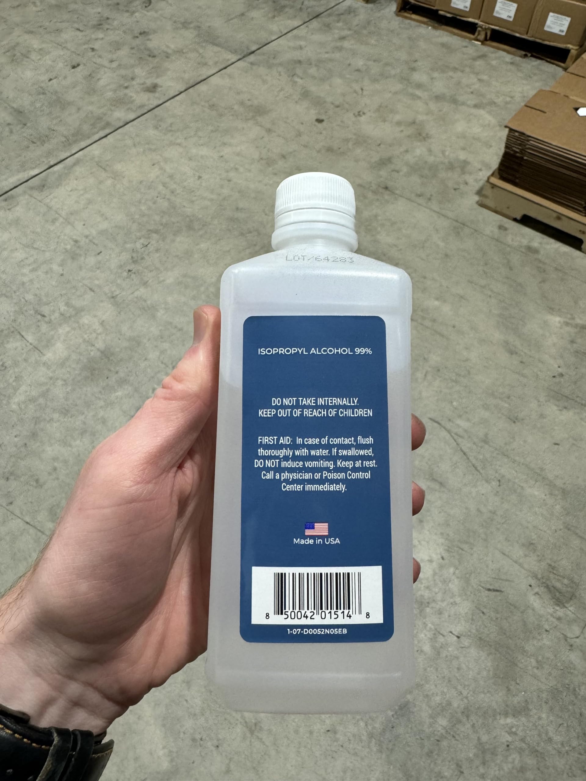 Epic Medical Supply IPA bottle used on nails for polish prep.