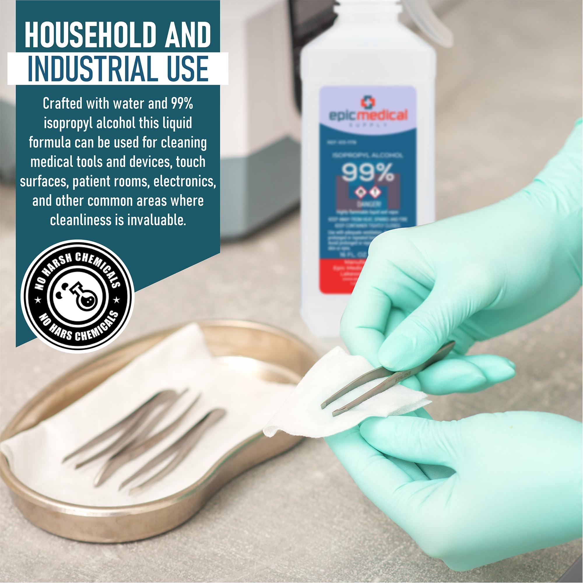 Epic Medical Supply IPA for PCB cleaning enables residue-free prep.