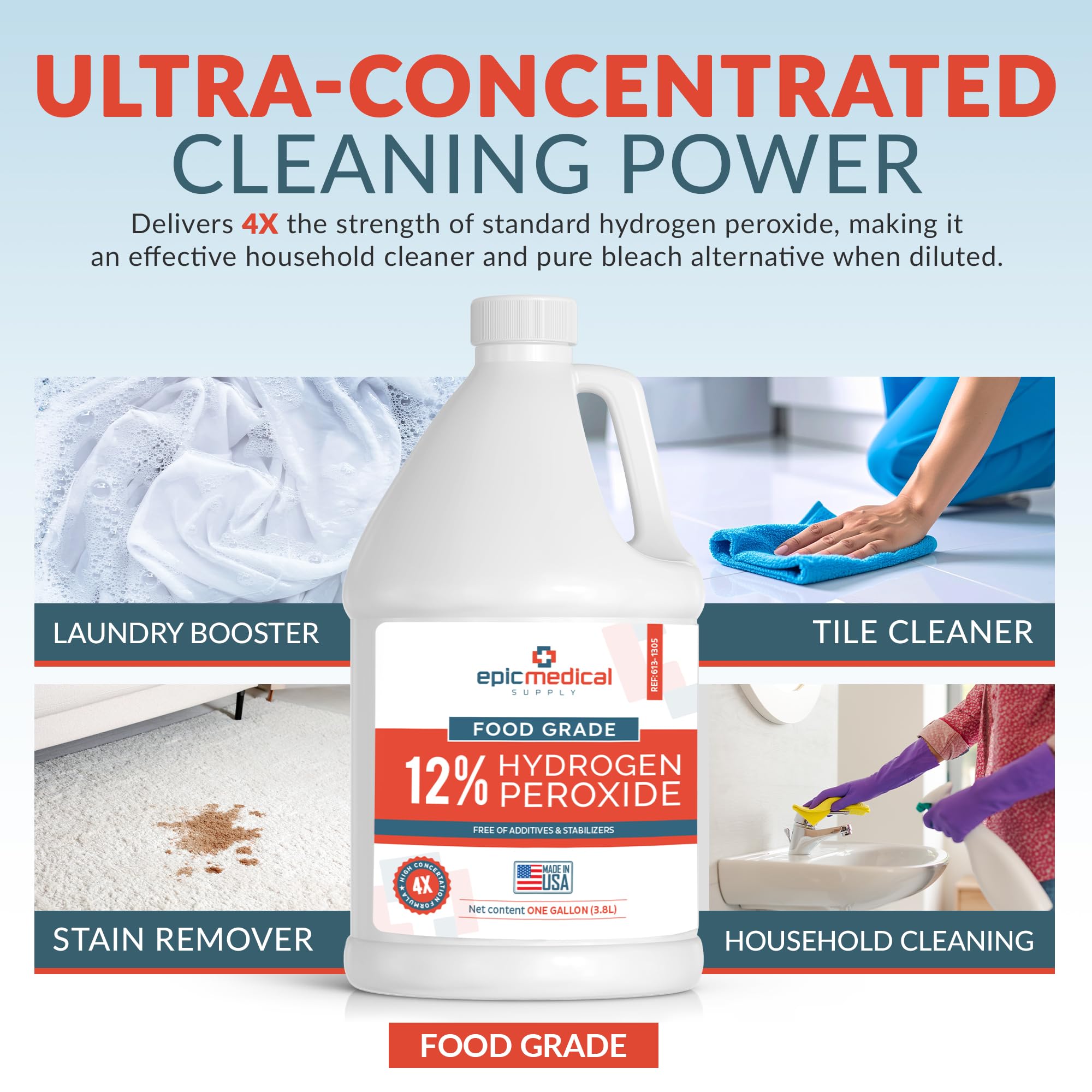 Epic Medical Supply 12% H2O2 stain removal for tough stains.