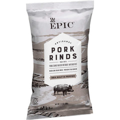 EPIC sea salt and pepper pork rinds appear crisp for on the go snacking