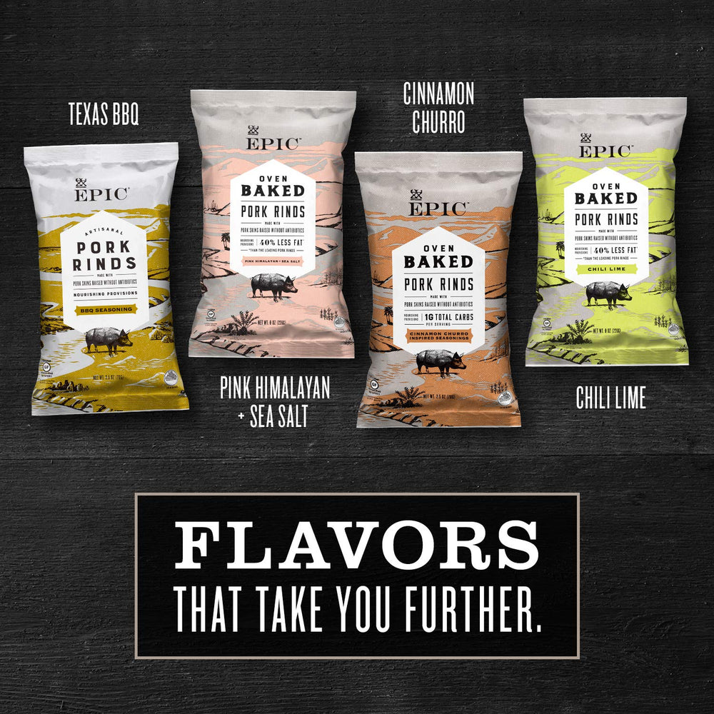 Pantry staple EPIC rinds pictured as a versatile snack option