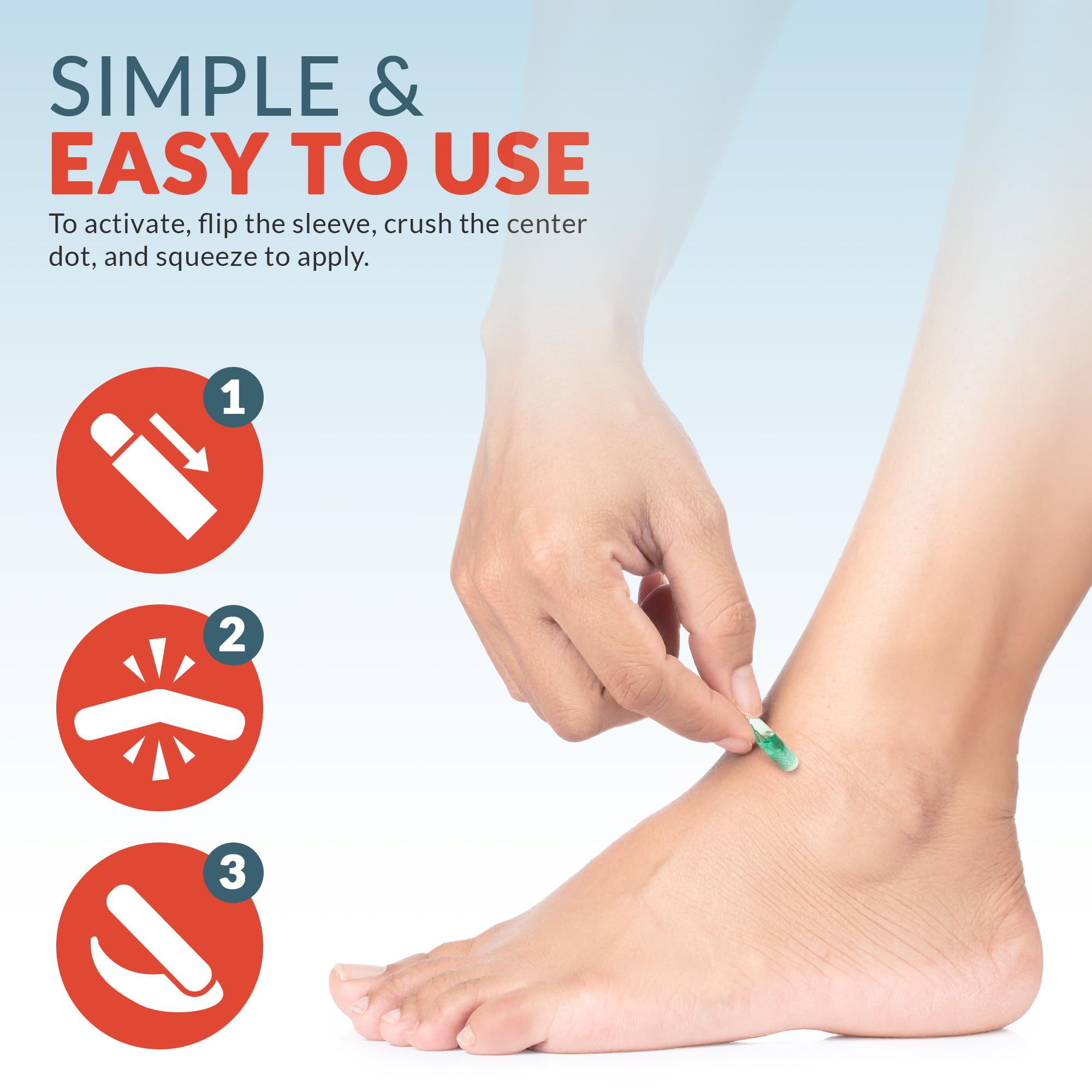 Epic Medical Supply Sting Relief Swab: crush at center dot to activate.