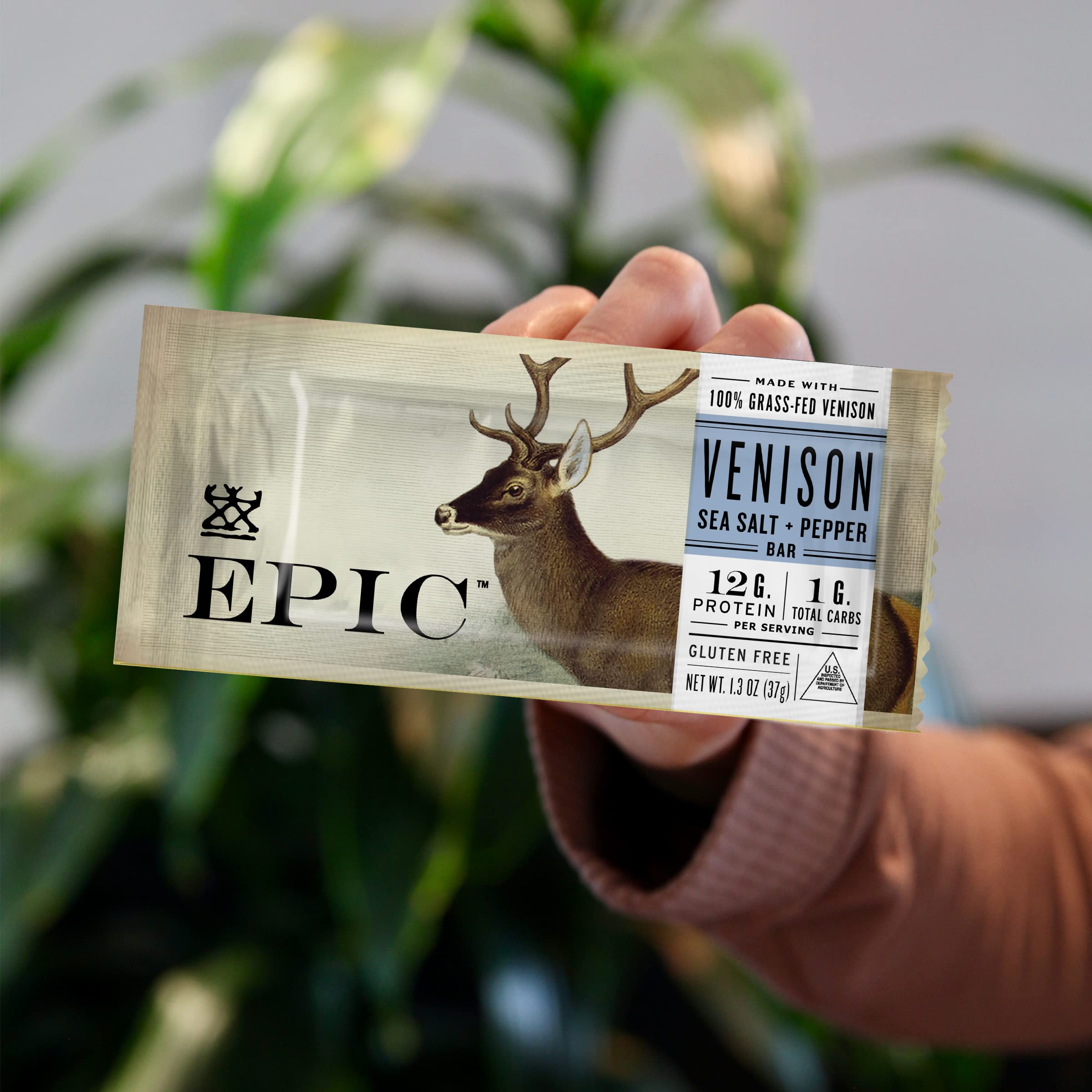 Epic Venison bar in an office setting for quick fuel.