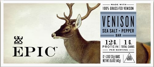 Epic Venison bar on a plate suggesting a savory tasting snack.