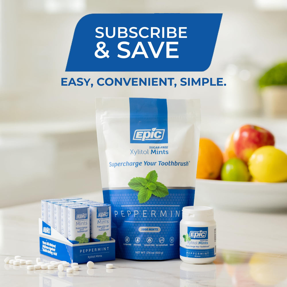 Epic Xylitol Mints ingredients clean-label highlight vegan and non-GMO quality